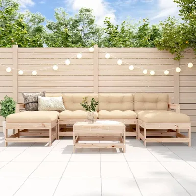 Produktbild von Möbel 7-tlg. Garten-Lounge-Set Massivholz Kiefer - Balkonmöbel 3186368