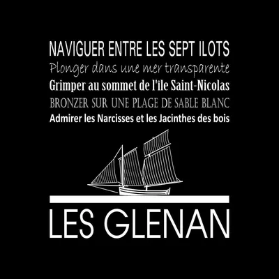Image de Tableau sur toile les Glenan noir 30x30 cm, Tableau mural moderne pour décoration intérieure