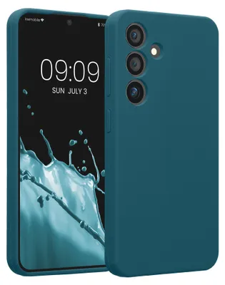 Produktbild von kwmobile Hülle kompatibel mit Samsung Galaxy S24 - Hülle Silikon gummiert - Handyhülle - Handy Case in Petrol matt