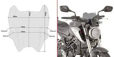 Produktbild von GIVI Windschild getönt 210 x 280 mm H/B mit ABE, inkl. Montagekit