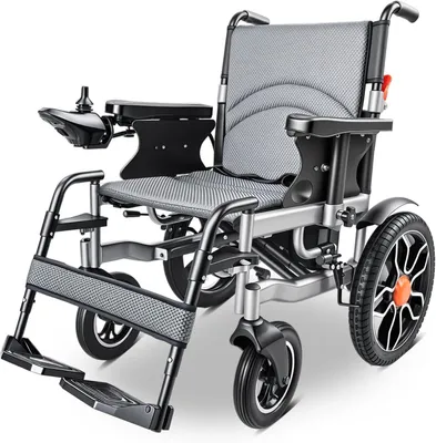 Produktbild von Elektrischer Rollstuhl Faltbar, 500W, 20 km Reichweite, 12Ah Akku, 150 kg, 40 cm Reifen, Doppel-X-Rahmen, Outdoor, Silber