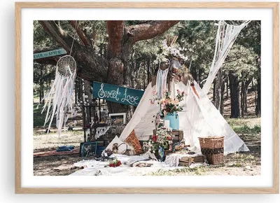 Produktbild von Gerahmtes Poster - Rahmen in heller Eiche - Jungvermählten Liebe Landschaft - 70x50 cm - Wand Bild - Wanddeko - Wandbilder - Kunstposter - Wandposter - Bilderrahmen - Bilder - P2NAA70x50-4642