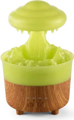 Image de （Vert）Humidificateur Nuages de pluie Humidificateur Gouttes d'eau Diffuseur Avec télécommande Appareil d'aromathérapie Arrêt planifié Diffuseur d'arômes pour chambre à coucher Bureau Maison