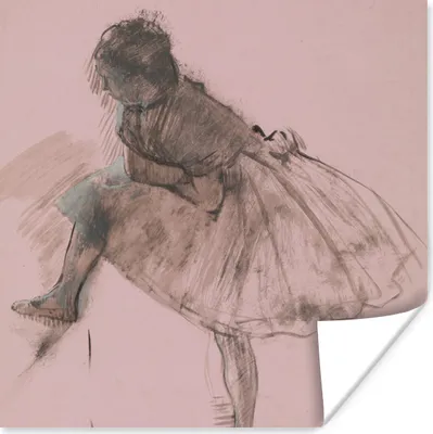 Produktbild von MuchoWow® Poster Studie einer Balletttänzerin - Gemälde von Edgar Degas 75x75 cm - Wand Dekoration