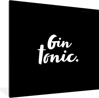 Produktbild von MuchoWow® Gerahmtes Poster Gin Tonic - Zitate - Cocktails - Getränke 40x40 cm - Poster mit Schwarzem Bilderrahmen Wandposter Rahmen Foto Bilder - Mit Rahmen - Wanddekoration Schlafzimmer
