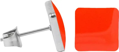 Produktbild von Chirurgenstahl Ohrstecker Emaille Quadrat Farbe - Leuchtend Rot Größe - 9 mm