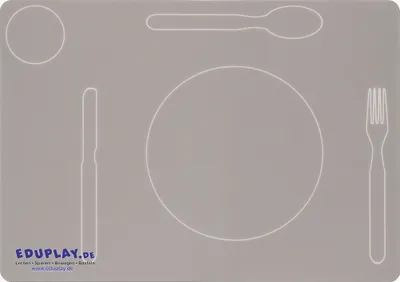 Produktbild von EDUPLAY 110425 Platzset für Kinder Mittagessen KIGA Linkshänder, 34 x 24 cm, grau