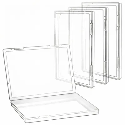 Zdjęcie produktu dla Pudełko archiwizacyjne pudełko na dokumenty - Przezroczysty plastik - 30,6 x 22,4 x 2,3 cm - 4 szt. - Na dokumenty A4