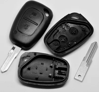 Produktbild von Auto Schlüssel Funk Fernbedienung 1x Gehäuse 2 Tasten + 1x Rohling VAC102 kompatibel mit Renault/Opel/Nissan