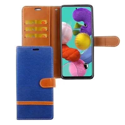 Zdjęcie produktu dla Etui na telefon komórkowy Samsung Galaxy A51 Pokrowiec na kartę Portfel Niebieski
