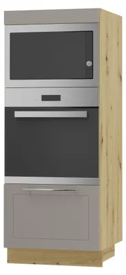 Immagine prodotto di Mobile forno KVANTUM a estrazione parziale 60cm corpo e frontale colore selezionabile (Q-D5AM/60/154),beige opaco,rovere artigianale