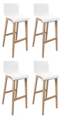 Immagine prodotto di Set di sgabelli TANNA in rovere da 75 cm con seduta bianca
