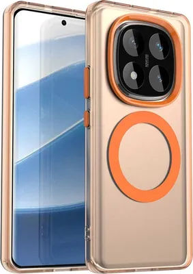 Obrázok produktu pre Pre Xiaomi Redmi Note 14 Pro 5G Candy Design Magsafe PC Hybrid TPU ochranné puzdro kryt oranžový