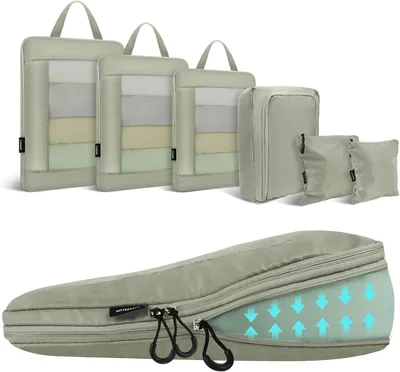Productafbeelding van Kofferorganizer 6 stuks, compressie packing cubes, ruimtebesparend, voor koffer