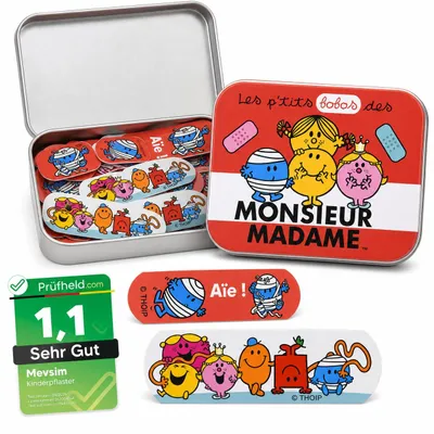 Immagine prodotto di Cerotti per bambini con scatola di metallo, 24 pezzi, colorati, adatti per la scuola