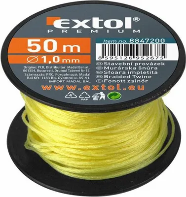 Zdjęcie produktu dla Sznurek budowlany, 1,7 mm, 50 m, żółty