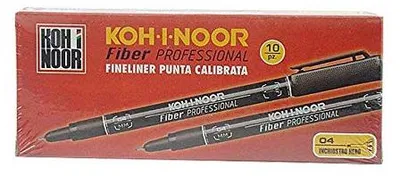 Produktbild von Koh-I-Noor Fineliner Professional, kalibrierte Faserspitze, 0,4 mm, Schwarz, 10er-Packung