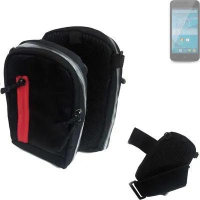 Produktbild von K-S-Trade Outdoor Gürteltasche Holster Umhängetasche kompatibel mit Qilive Q.4868 schwarz Handy Tasche Case travelbag Schutz Hülle Handy Hülle