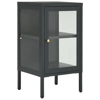 Immagine prodotto di Credenza Antracite 38x35x70 cm in Acciaio e Vetro