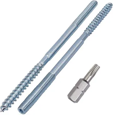 Productafbeelding van Verzinkte M8 x 200 mm Dubbeldraads Stokbouten - 4 Stuks