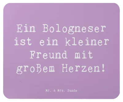 Produktbild von Mr. & Mrs. Panda Mauspad Spruch Bologneser Herzfreund - Lavendeltraum - Geschenk, Hunderasse, Treue, Begleiter, Mouse Pad, Mousepad, laptop, Hunderassen Charakter, pc