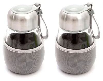 Produktbild von 2 Stück Thermoflasche 400ml Isolierflasche Teeflasche Sieb Tee Getränke to go
