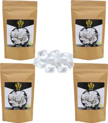 Produktbild von HAF Weiße Salzbrocken 4 kg | Grobe Steinsalz Brocken ohne Zusätze und naturbelassen aus der Salt Range in Pakistan | Salzsteine | Solebrocken