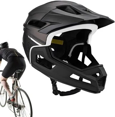 Produktbild von Mountainbike-Helm - Fahrradhelm - Für sicheres Radfahren - Abnehmbarer Kopfschutz - 58-62 cm - Schwarz