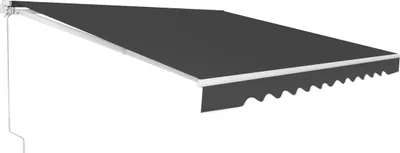 Image de COSTWAY Store 400x250cm avec manivelle, store à bras articulé protection solaire, store balcon store solaire angle réglable 5-35°, store à pince gris