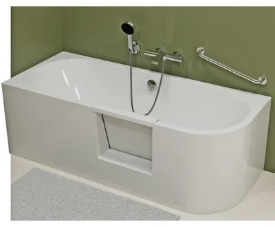 Produktbild von PORTAS Links Badewanne mit Tür, 180x75x60cm, Weiß