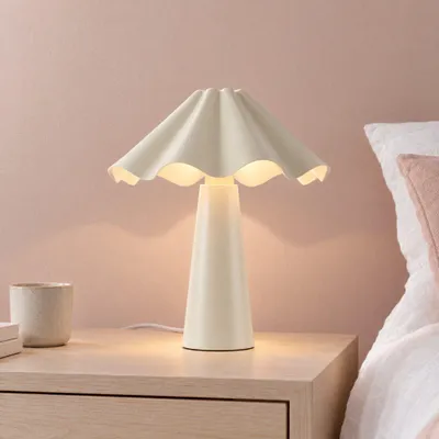 Produktbild von lusenz Tischleuchte Falisse E14 25W Cremeweiß Pilzform Metall IP20