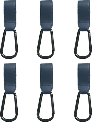 Produktbild von 1/2/3/6 Stück Kinderwagenhaken, tragbar, Kunstleder, Befestigungsband, Windel, Einkaufstasche, Kleiderbügel, Mehrzweck-Kinderwagen-Clip, Gurt, Kinderwagen-Zubehör