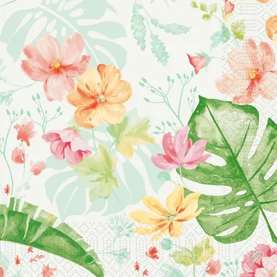 Image de Serviettes Duni Tropical Garden 40x40 cm 3 plis 250 pcs. 1 paquet