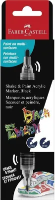 Produktbild von Acrylmarker "Shake&Paint", schwarz, 1,0/3,0 mm, doppelseitig, FABER-CASTELL 285598