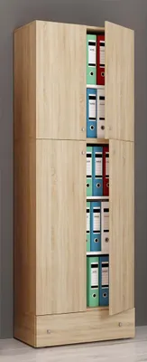 Produktbild von VCM XXL Büroschrank mit 5 Fächern und einer Schublade | moderner Aktenschrank mit Drehtüren | Maße ca. H. 200 x B. 70 x T. 39 cm – Lona 5-Fach