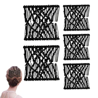 Produktbild von 5er-Pack elastischer magischer Haarkamm,dehnbarer Doppelkamm,mit Kristallperlen, Haargabeln, Clips, Frisur, Mehrzweck-Haar-Accessoires für Frauen