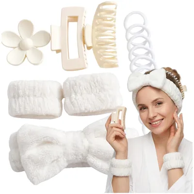 Immagine prodotto di Set di accessori per capelli, 16 pezzi, fascia per capelli, elastici, fermagli, stile coreano