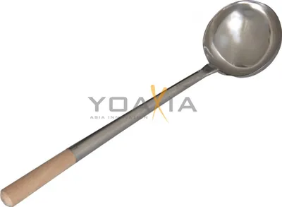 Produktbild von [ 47cm / L ] Wok-Kelle mit Holzgriff - Suppenkelle - Schöpflöffel - Schöpfkelle