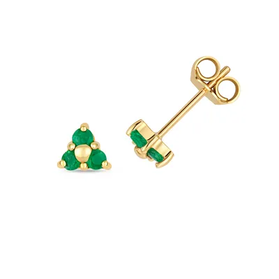 Produktbild von 9 Karat (375) Gold Damen - Paar Ohrstecker mit Smaragd - 5mm*6mm; TRS3070