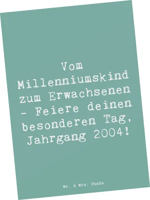 Produktbild von Mr. & Mrs. Panda Postkarte Spruch 2004 Geburtstag - Meeresbrise - Geschenk, Grußkarte, Jahrgang, Geburtstagsgeschenk, personalisiertes, Jahrgangsgeschenk, Alter