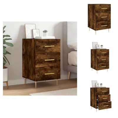 Image de vidaXL Table de chevet chêne fumé 40x40x66 cm Bois composite - Tables de chevet
