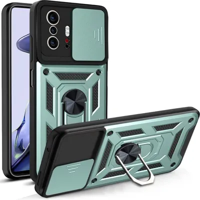 Produktbild von Xiaomi Mi 11T Hülle mit 360° Drehbarer Magnetische Ring Ständer Halter Dia Kameraschutz TPU Bumper Silikon Schutzhülle für Xiaomi Mi 11T / Mi 11T Pro Grün