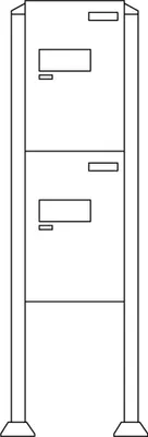 Produktbild von Burg-Wächter Anlage Paketboxen mit 2 Boxen mit Fuß .eBoxx Anlage 2E vertikal (aufgeschraubt 84413