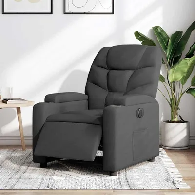 Productafbeelding van Elektrische Tv-Stoel - Ligstoel - Stoel Met Ligfunctie - Zwarte Polyester Bekleding