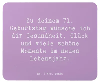 Produktbild von Mr. & Mrs. Panda Mauspad Spruch 71. Geburtstag - Lavendeltraum - Geschenk, Alter, Feier, pc mousepad, Freude, Dankbarkeit, Mouse Pad, laptop, Liebe, Happy Birthday