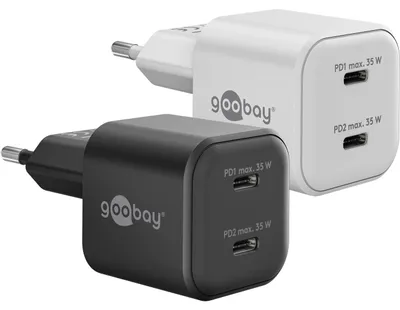 Produktbild von 35 W USB-C PD GaN Dual-Schnellladegerät Nano weiß