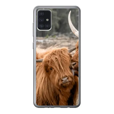 Produktbild von MuchoWow® Handyhülle Schutzhülle Hülle für Samsung Galaxy A52 5G Schottischer Highlander - Liebe - Porträt Silikon Softcase Handy Hülle - Umschlag