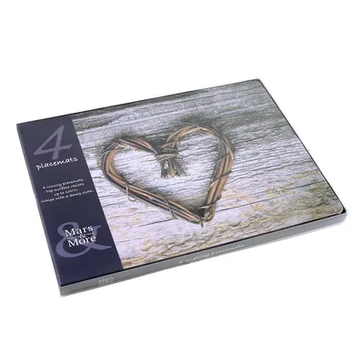 Produktbild von Mars & More 4-teiliges Tischset Weiden Herz Holz