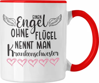 Produktbild von Trendation - Krankenschwester Geschenke Tasse Lustig Spruch Geschenk Dankeschön Krankenschwestern (Rot)