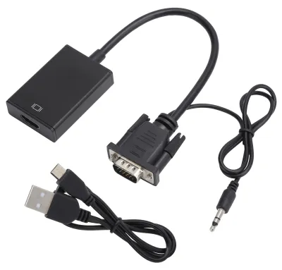 Obrázok produktu pre Prevodník signálu – analógovo-digitálny prevodník s napájaním pre audio a HD káblovým adaptérom E305Black